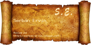 Serbán Ervin névjegykártya