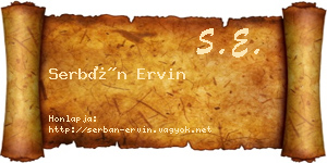 Serbán Ervin névjegykártya