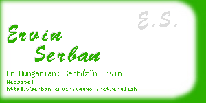 ervin serban business card